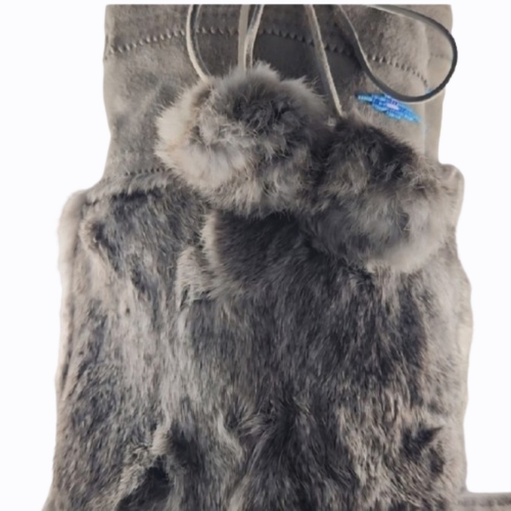 Vintage Tall Grey Fur Suede 717B Mukluk Moccasin Boots (9) - Picture 9 of 15